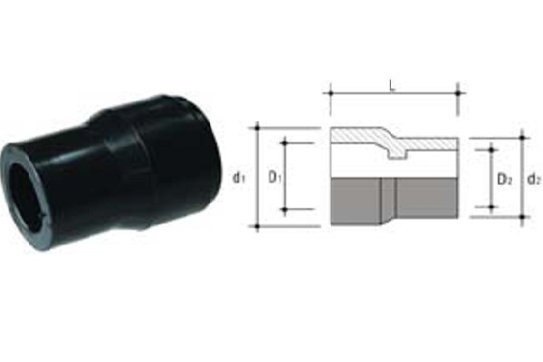 HDPE Hàn Nối Trong Côn Thu D90x63